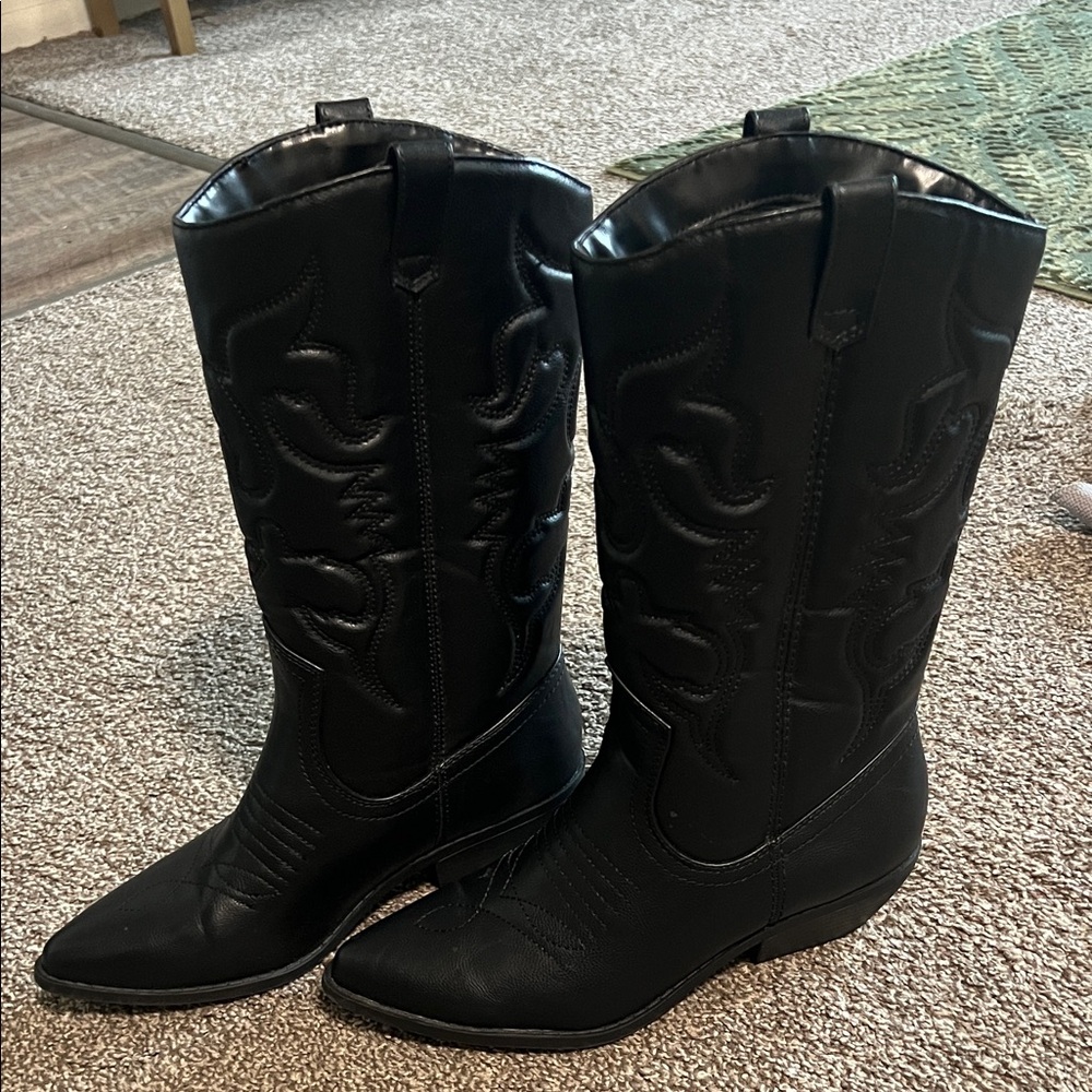 Women's Black Western Cowboy Boots - Classic Tall Style